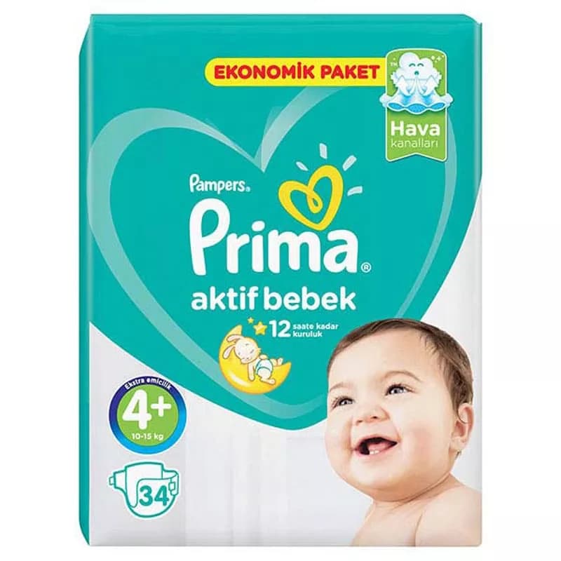 پوشک 34 عددی نرمال سایز 4 پلاس پریما Prima