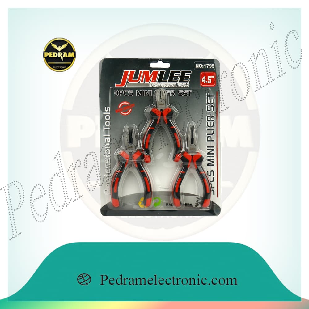 ست ابزار سیم چین انبردست دم باریك مدل JUMLEE NO-1795