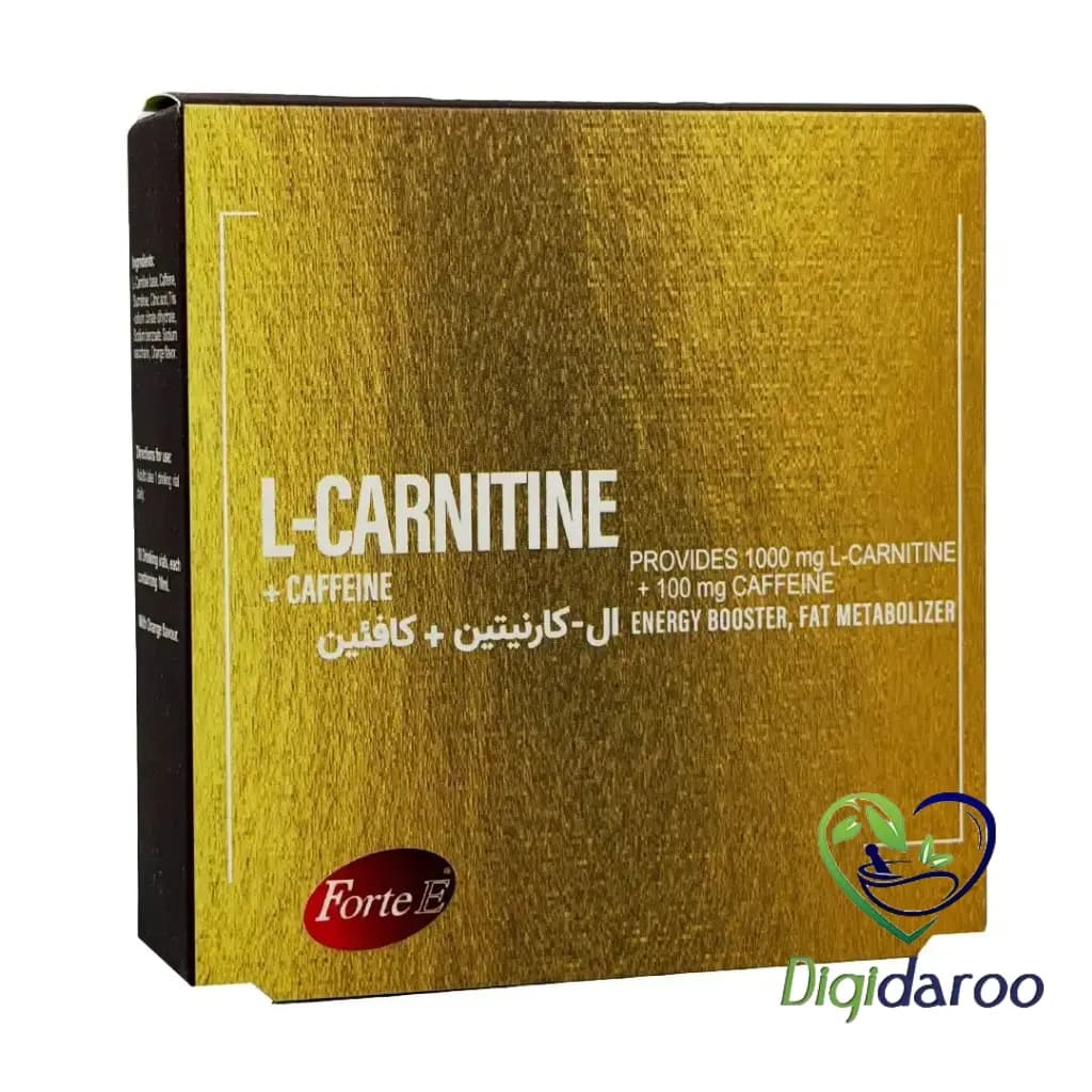 ویال ال کارنیتین + کافئین فورت ای (Forte E) 10 عددی (پرتقالی)