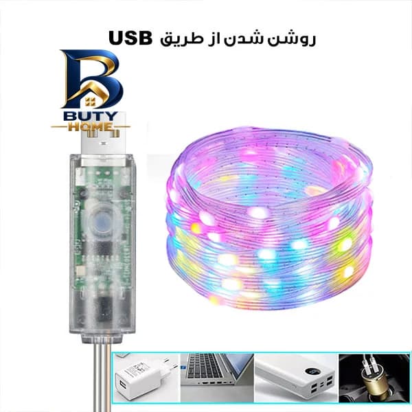 ریسه ال ای دی مدل RGB رنگی طول 10 متر — تصویر ۴