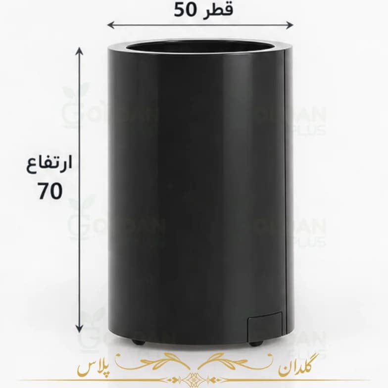 گلدان فلزی استوانهای گالوانیزه بلند ۵۰×۷۰ چرخدار