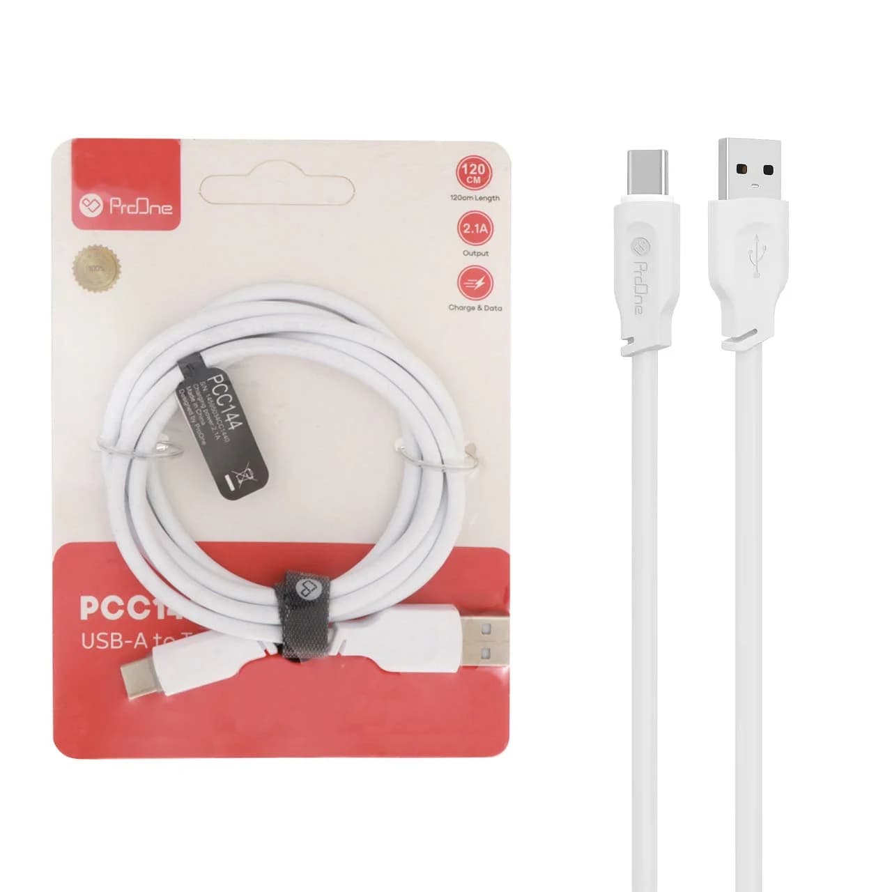 کابل شارژ 1.2 متری ProOne Type-C مدل PCC144 – سفید