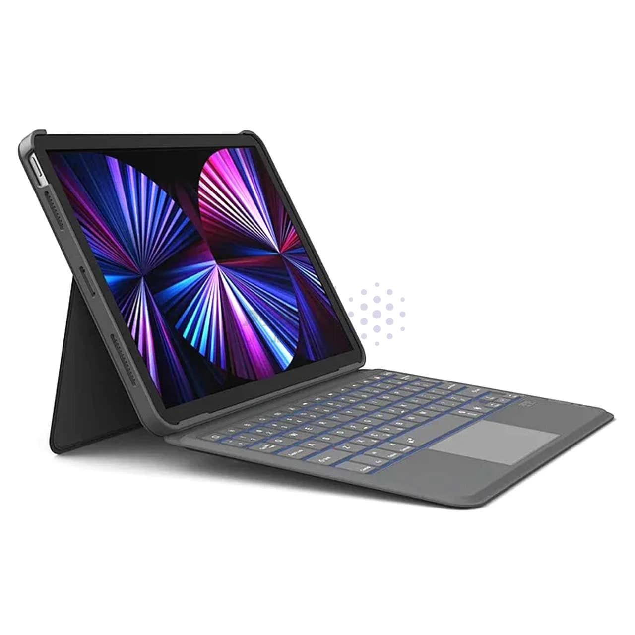 کاور کیبورد دار مغناطیسی بی سیم 10.5 و iPad 10.2 اینچ Wiwu مدل Combo – خاکستری MN — تصویر ۵