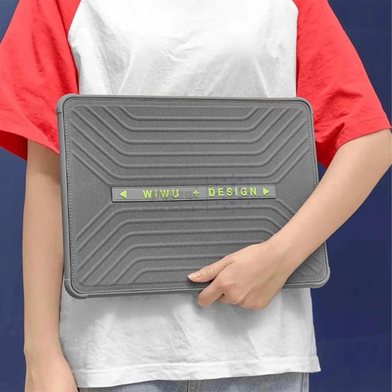 کاور مک بوک 13.6/14.2 اینچی Wiwu مدل Defender Sleeve Pro – خاکستری MN — تصویر ۶