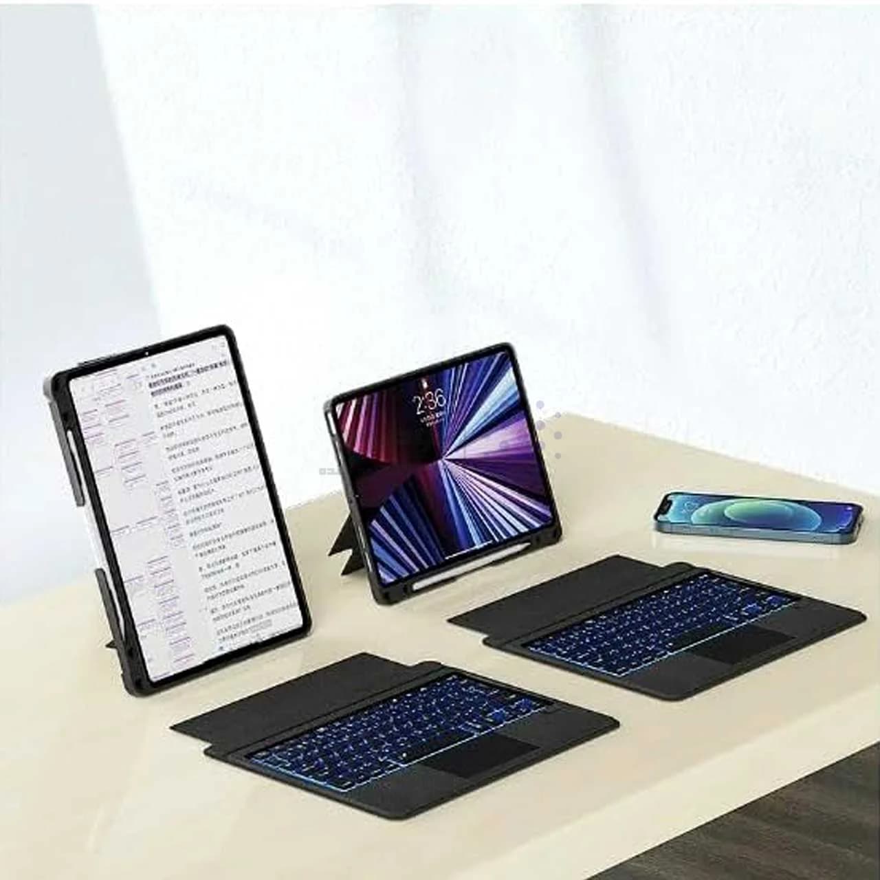 کاور کیبورد دار بی سیم iPad 12.9 اینچ Wiwu مدل MAG TOUCH – مشکی MN — تصویر ۸