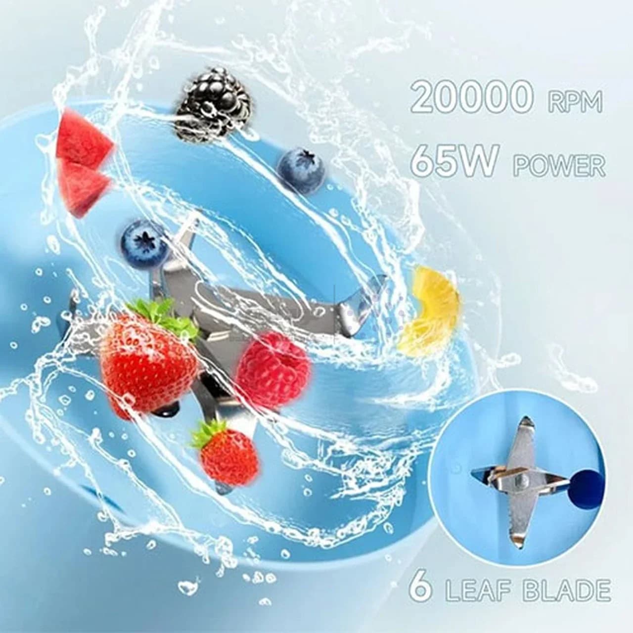 مخلوط کن شارژی Bomidi مدل JB01 – آبی (گارانتی یکساله شرکتی) — تصویر ۸