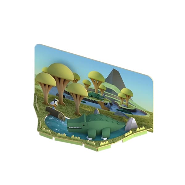 کروکودیل مگنتی HALFTOYS همراه با پس‌ زمینه