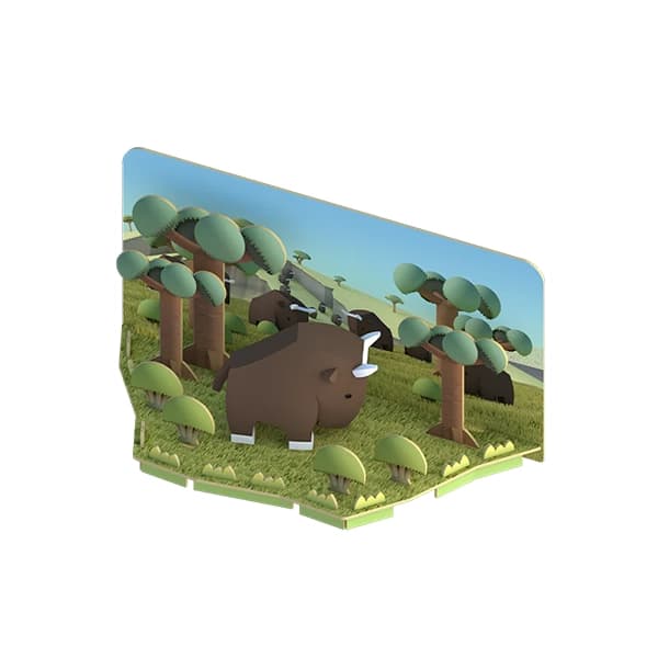 بوفالو مگنتی HALFTOYS همراه با پس‌ زمینه