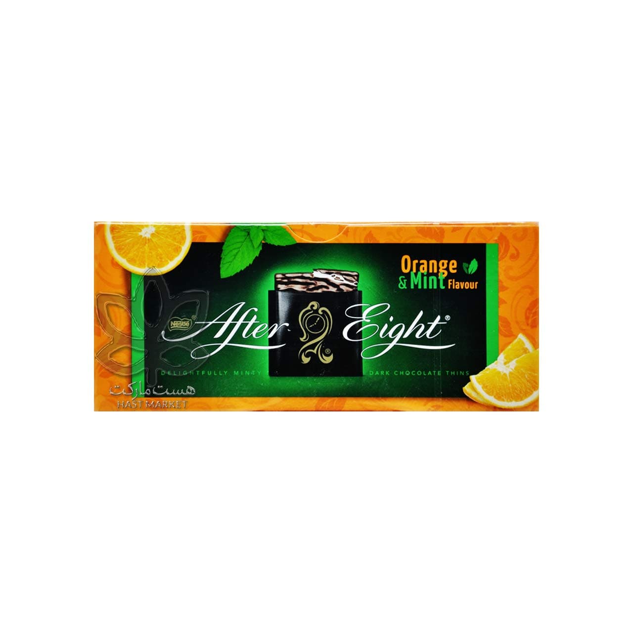 شکلات تلخ مغز نعنا و پرتقال ۲۰۰ گرم افتر ایت – after eight