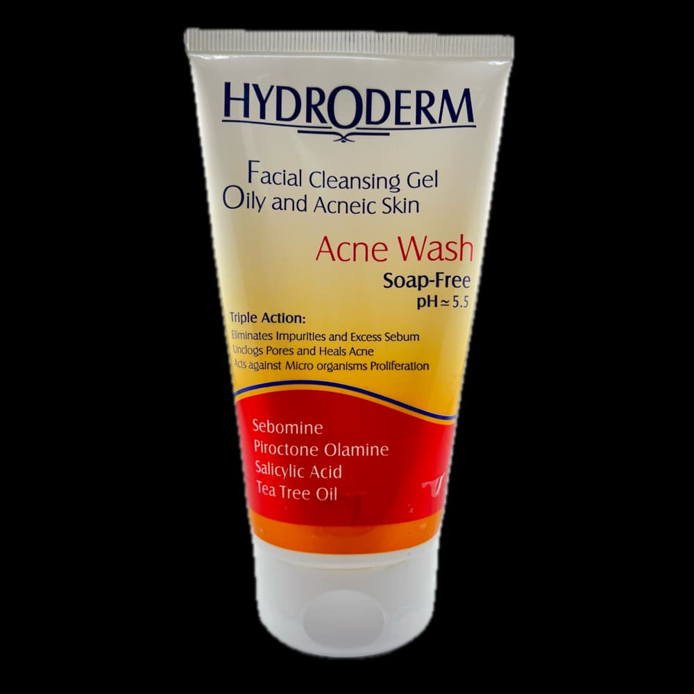 ژل شستشو صورت مناسب پوست های خیلی چرب و جوشدار،اکنه ای و حساس هیدرودرم HYDRODERM
