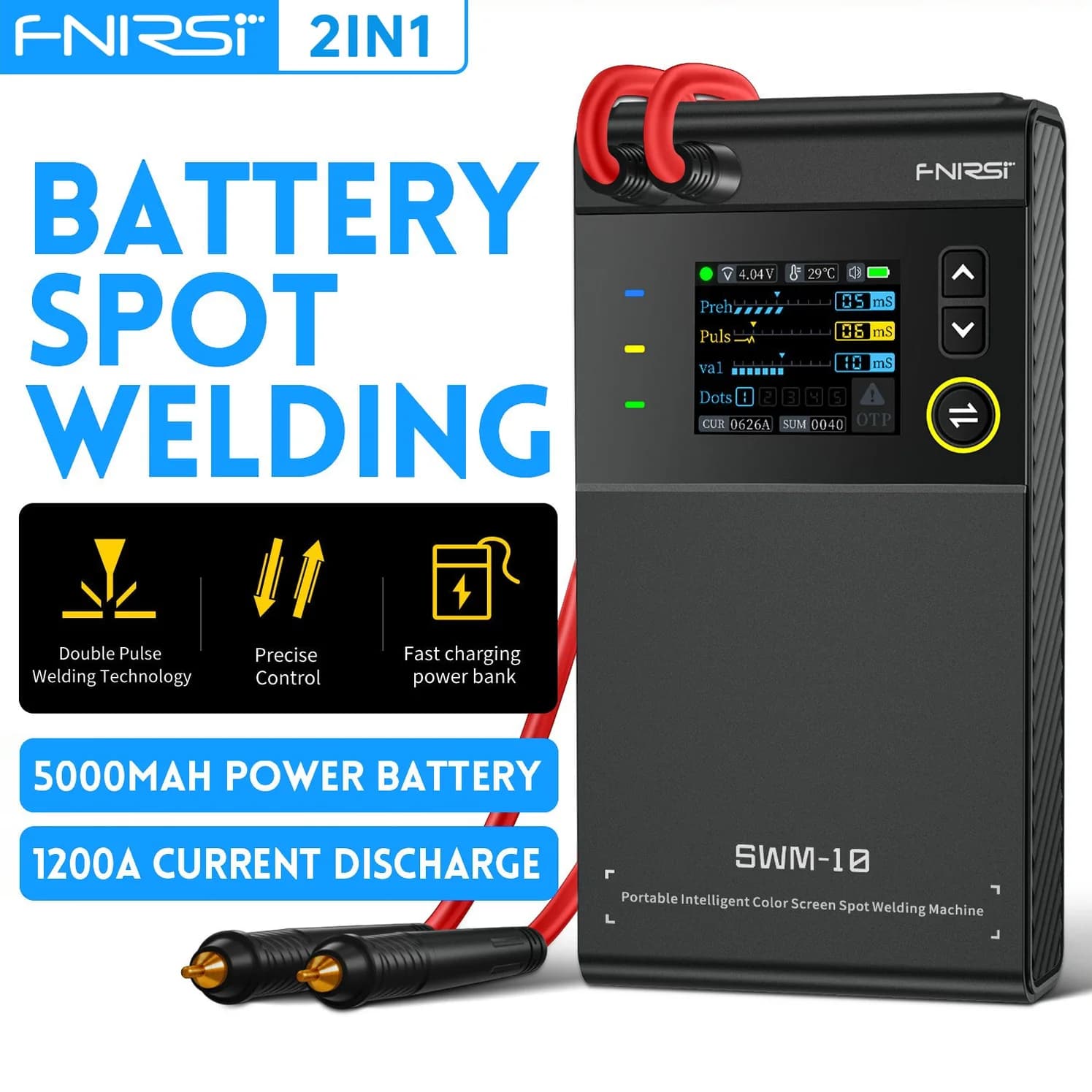 دستگاه جوش نقطهای قابل حمل فینرسی مدل FNIRSI SWM-10 — تصویر ۳