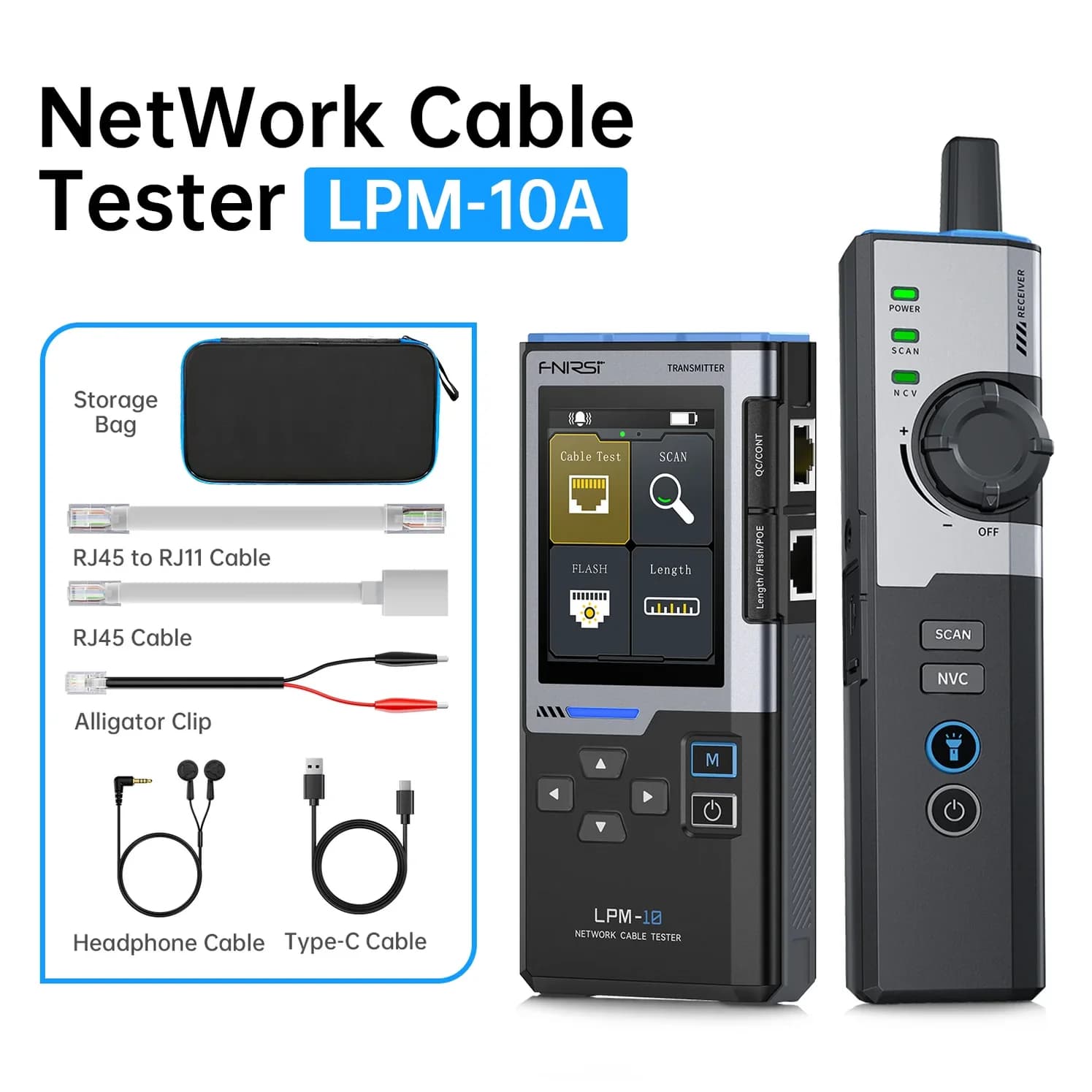 تستر شبکه و ردیاب چندکاره کابل شبکه فینرسی مدل FNIRSI LPM-10A — تصویر ۵