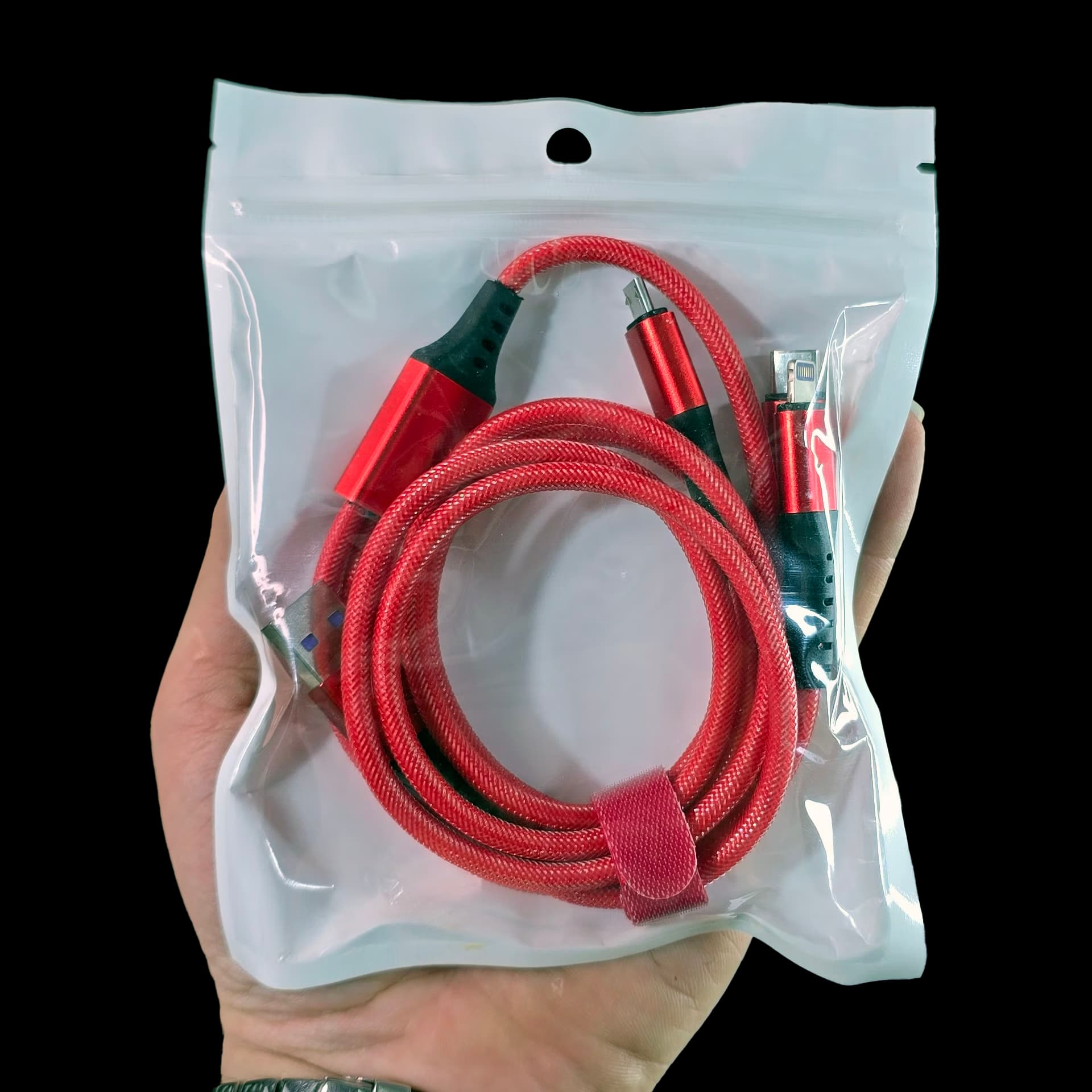 کابل تبدیل سه کاره USB به MicroUSB، Type C, LIGHTNING یونیتی مدل UNI-T 10015 — تصویر ۳
