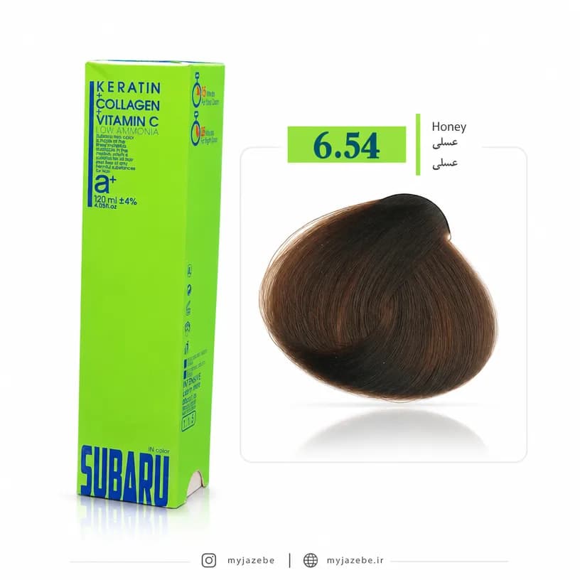 رنگ مو SUBARU سوبارو کم آمونیاک 6.54 عسلی