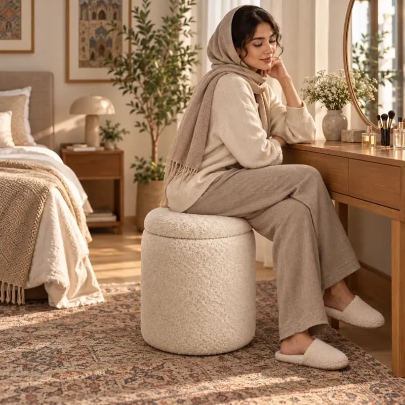 پاف تدی درب‌دار قطر ۴۰ ارتفاع ۴۵ سانتی‌متر — تصویر ۳