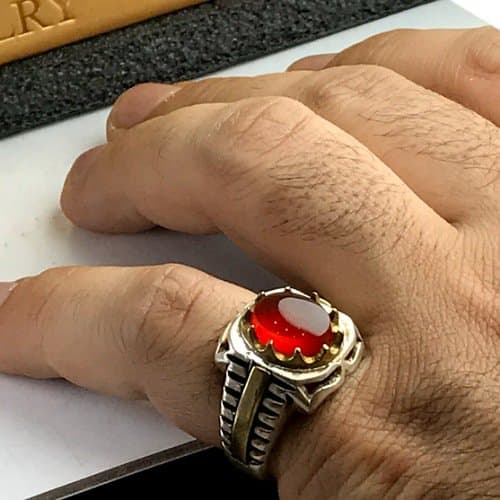 انگشتر عقیق زیبای یمنی — تصویر ۳