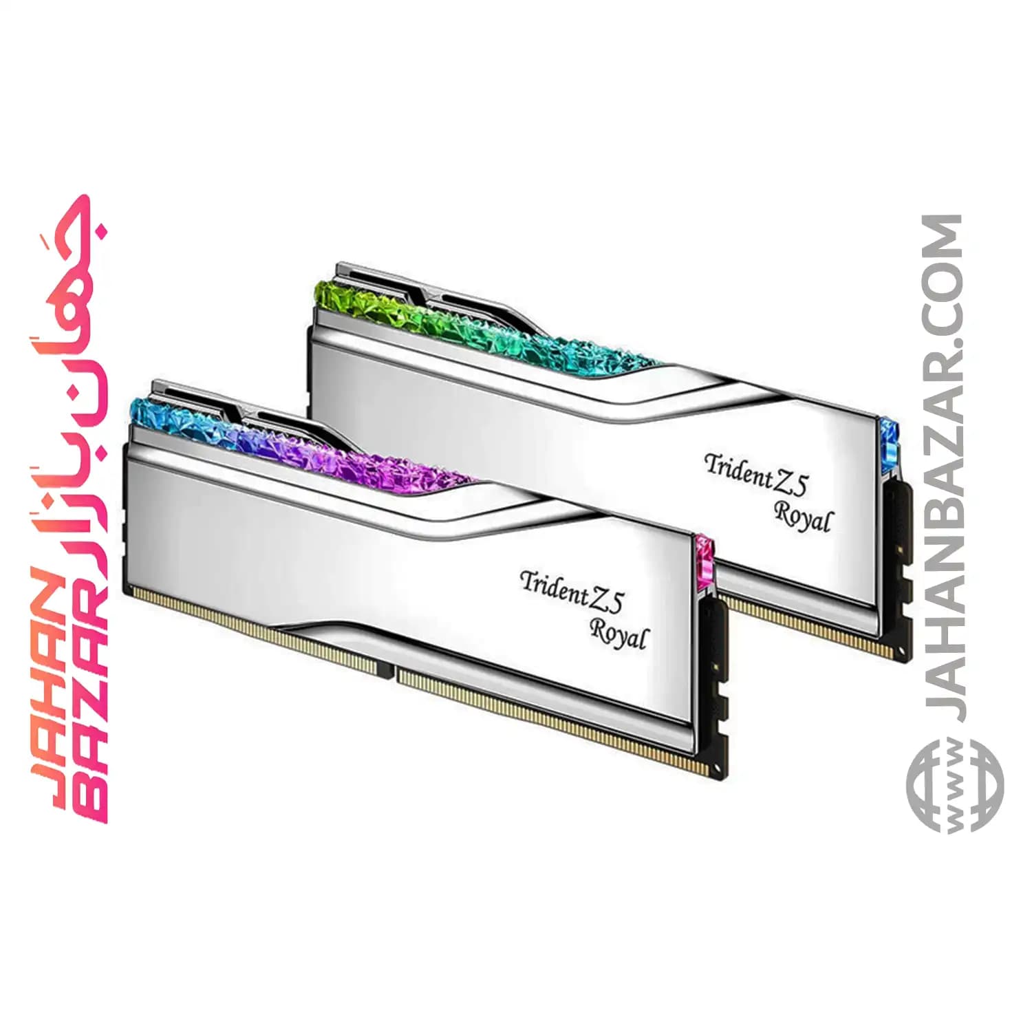 رم دسکتاپ جی اسکیل DDR5 دو کاناله MHz 6400 G.Skill TRIDENT Z5 ROYAL SILVER RGB ظرفیت CL32 32GB — تصویر ۲