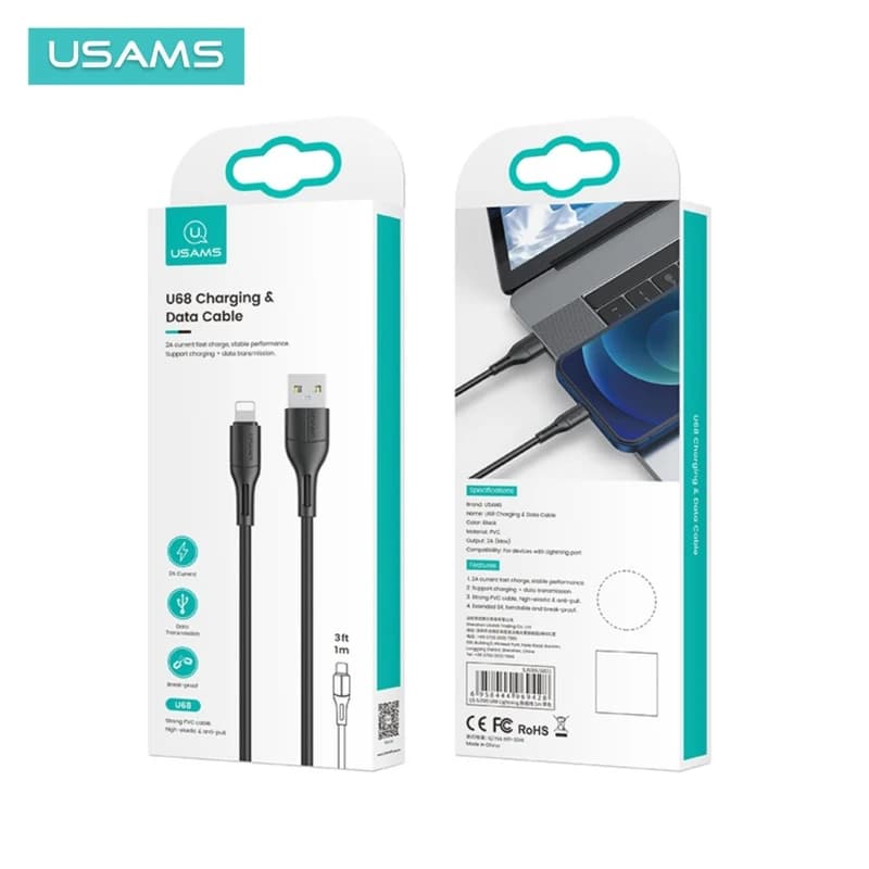 کابل تبدیل USB به لایتنینگ یوسمز مدل U68 طول 1 متر — تصویر ۳