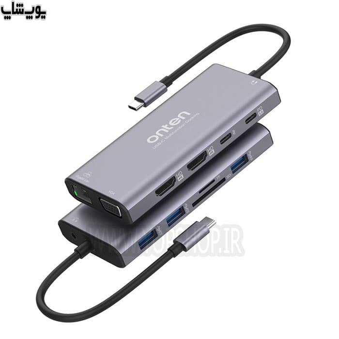 مبدل Type-C به Aux ،Type-C ،VGA ،HDMI ،USB3.0 ،SD ،LAN اونتن مدل OTN-UC601