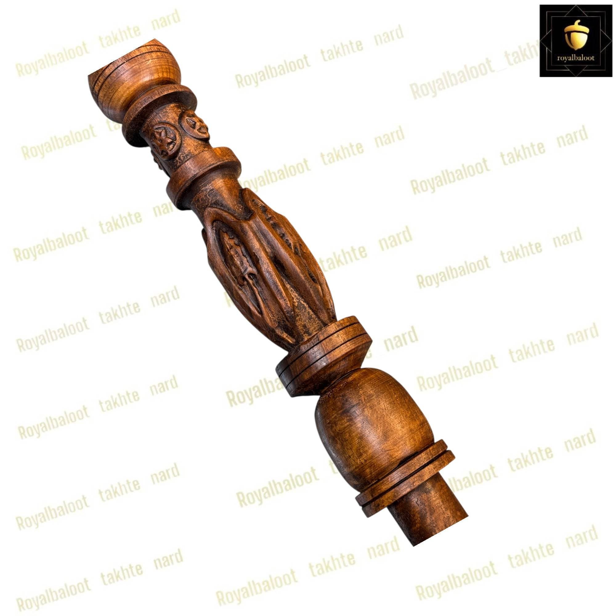 تنه قلیان چوبی منبت کاری شده کد 702 — تصویر ۲