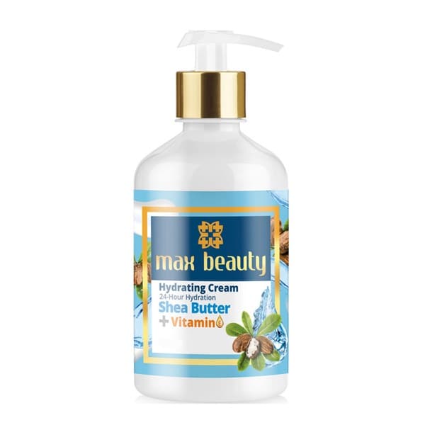کرم آبرسان پمپی شی باتر مکس بیوتی ۲۰۰ میلی لیتر | Max Beauty Shea butter Hydrating Cream 200ml