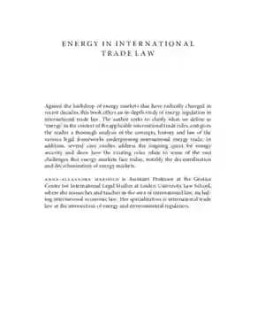 دانلود کتاب Energy in International Trade Law: Concepts, Regulation and Changing Markets – انرژی در حقوق تجارت بین الملل: مفاهیم،…