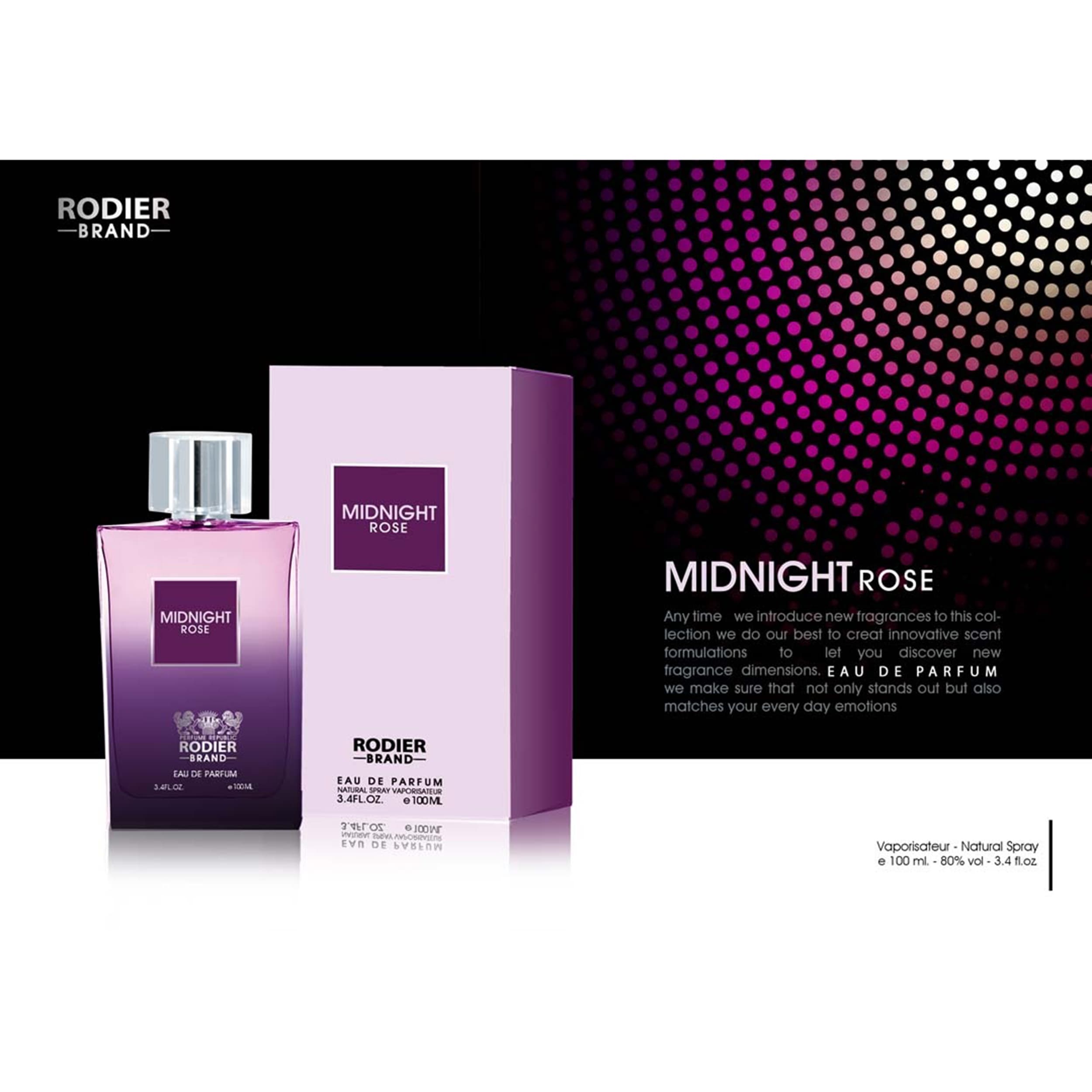 عطر و ادکلن زنانه ادو پرفیوم زنانه رودیر مدل midnight rose حجم 100 میلی لیتر — تصویر ۲
