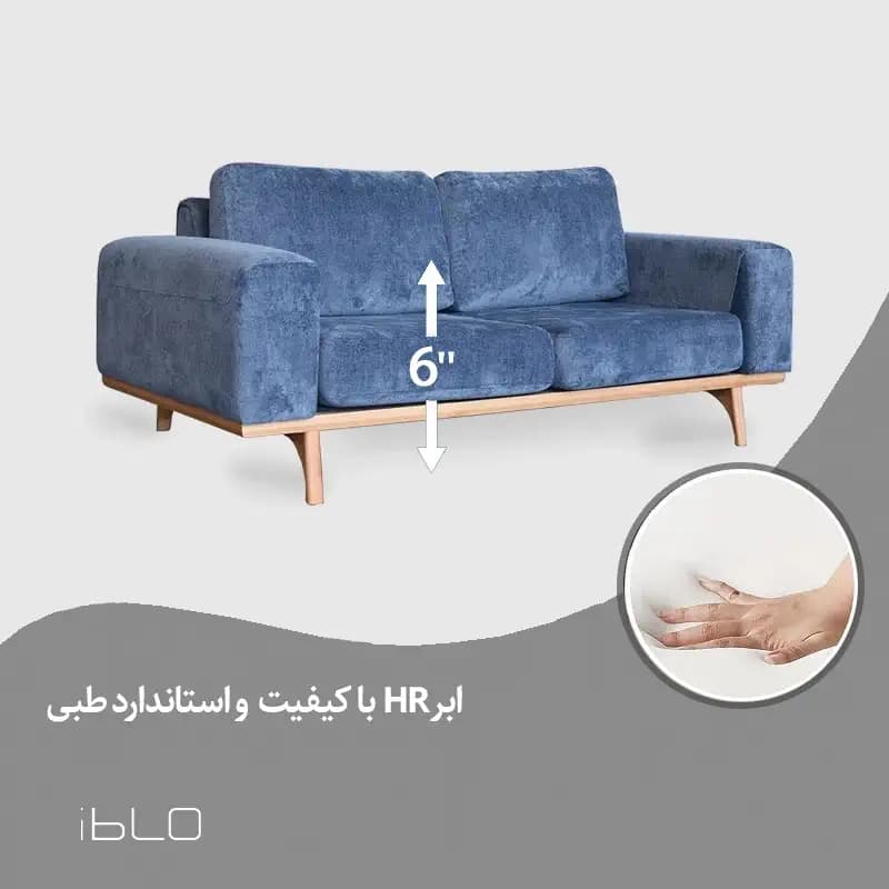 مبل راحتی دونفره اورلاندو (آبی) — تصویر ۸