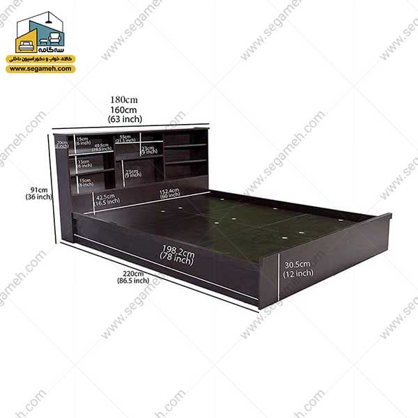 تخت خواب دونفره کد BDP49 — تصویر ۳