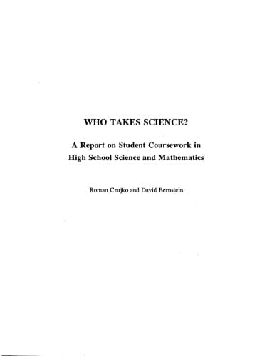 کتاب Who takes science?: A report on student coursework in high school science and mathematics (AIP report) نسخه کامل