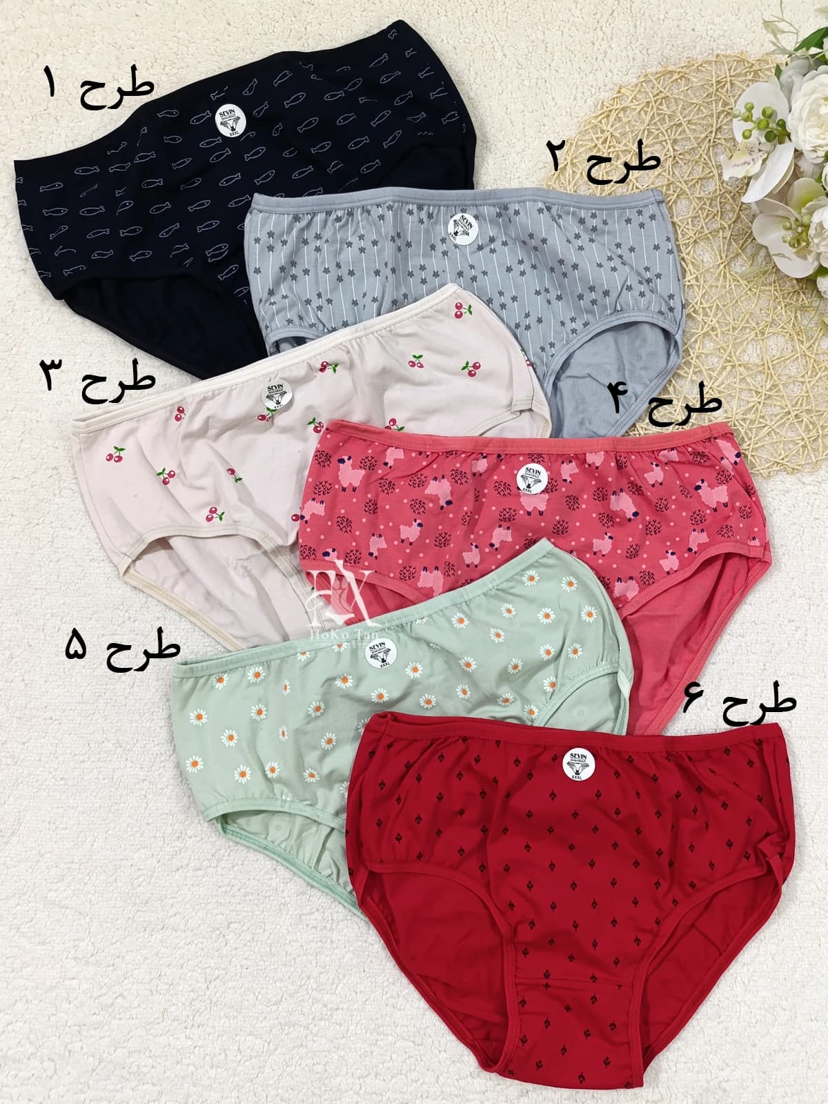 شورت زنانه نخی سایز بزرگ کد 5187 — تصویر ۲
