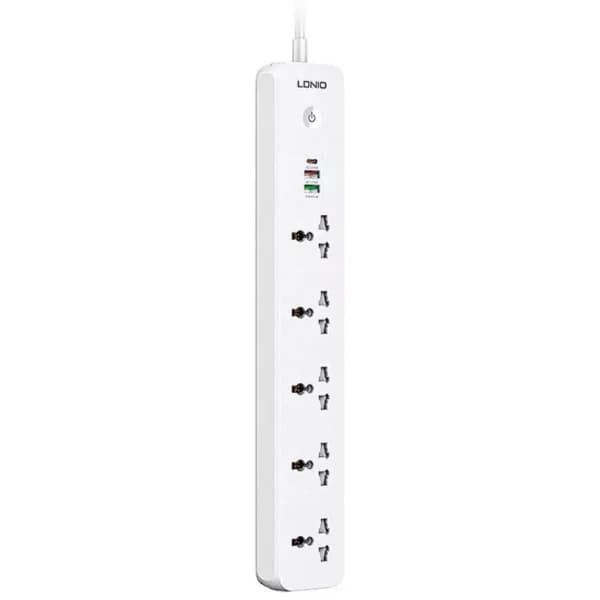 چند راهی 5 خانه الدینیو SC5319 با کابل 2 متری + شارژر USB و Type-C