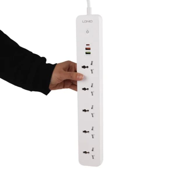 چند راهی 5 خانه الدینیو SC5319 با کابل 2 متری + شارژر USB و Type-C — تصویر ۴
