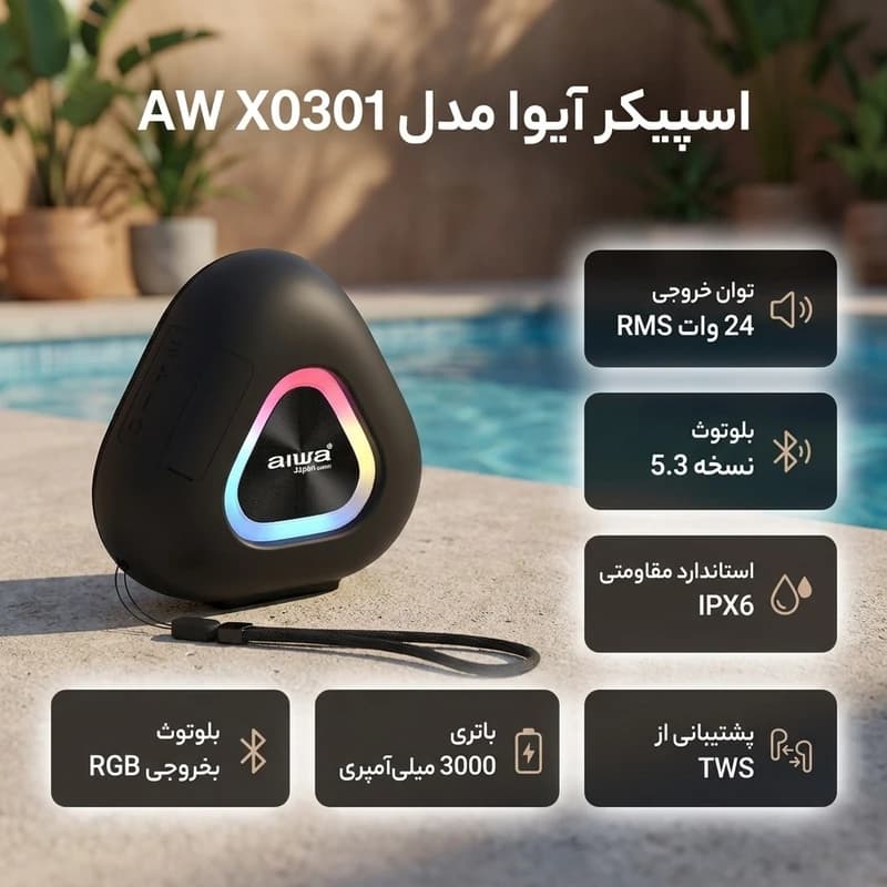مینی اسپیکر پرتابل آیوا مدل X0301 — تصویر ۳