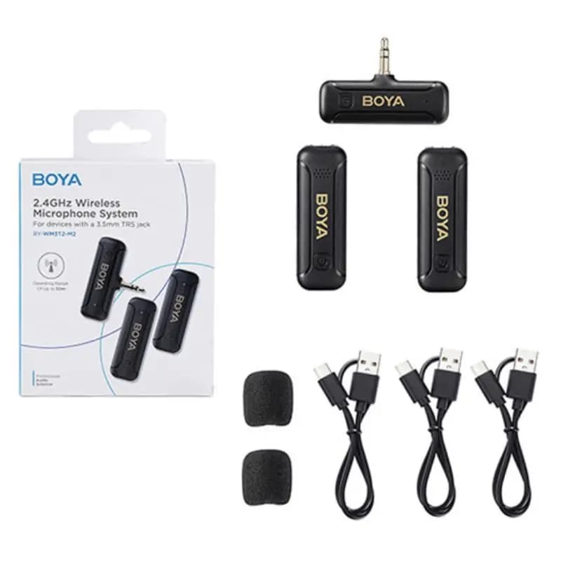 میکروفون بی سیم یقه ای بویا BOYA BY-WM3T2-M2 3.5mmTRS — تصویر ۷