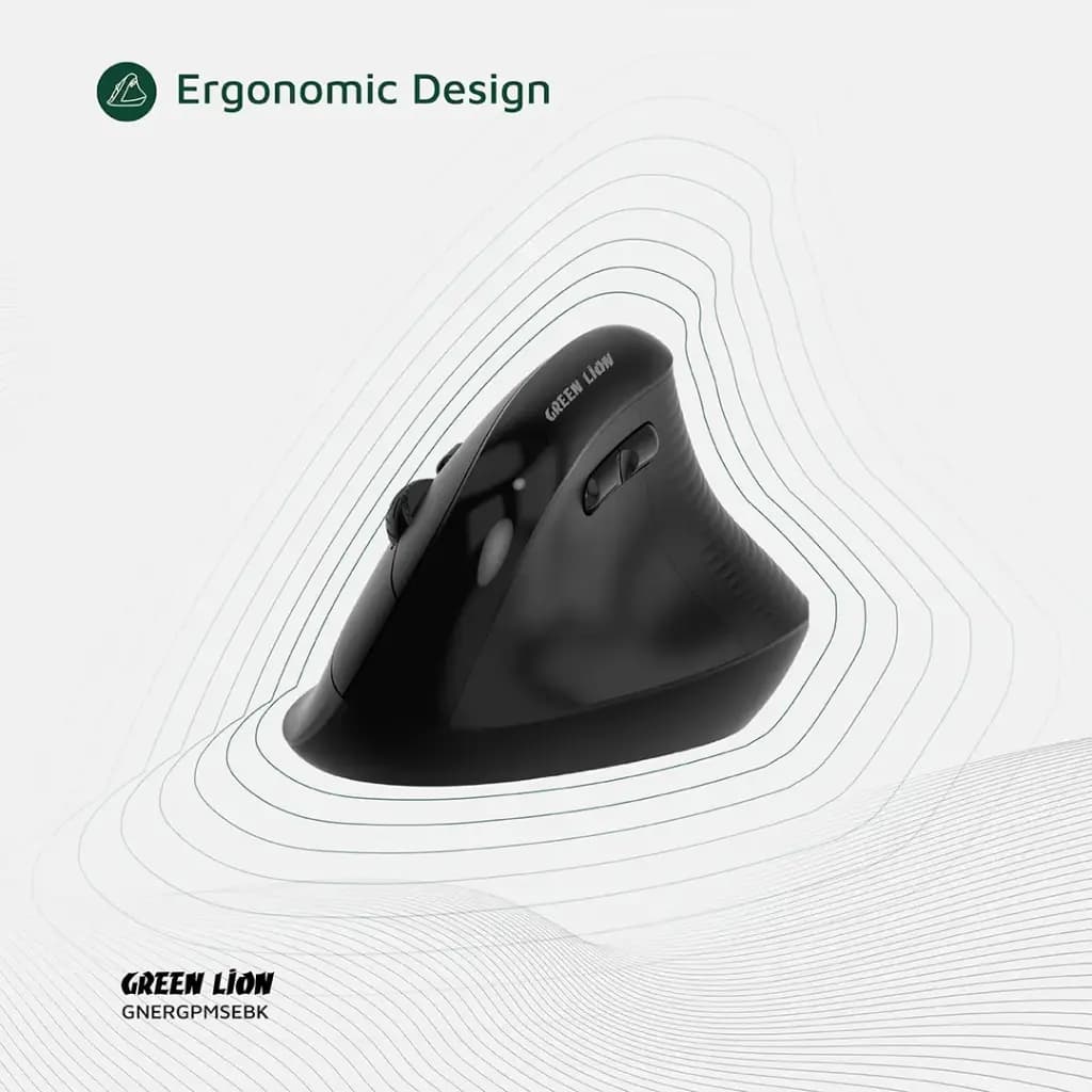 ماوس بی سیم گرین لاین Green Lion Ergo Grip Vertical Mouse GNERGPMSEBK — تصویر ۵