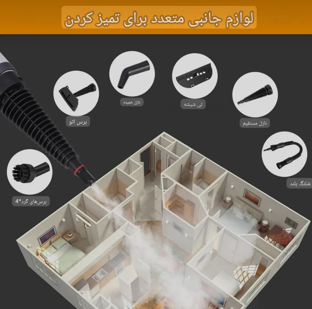 بخارشوی دستی STEAM CLEANER مدل JQ399 با توان 1050 وات اورجینال — تصویر ۷