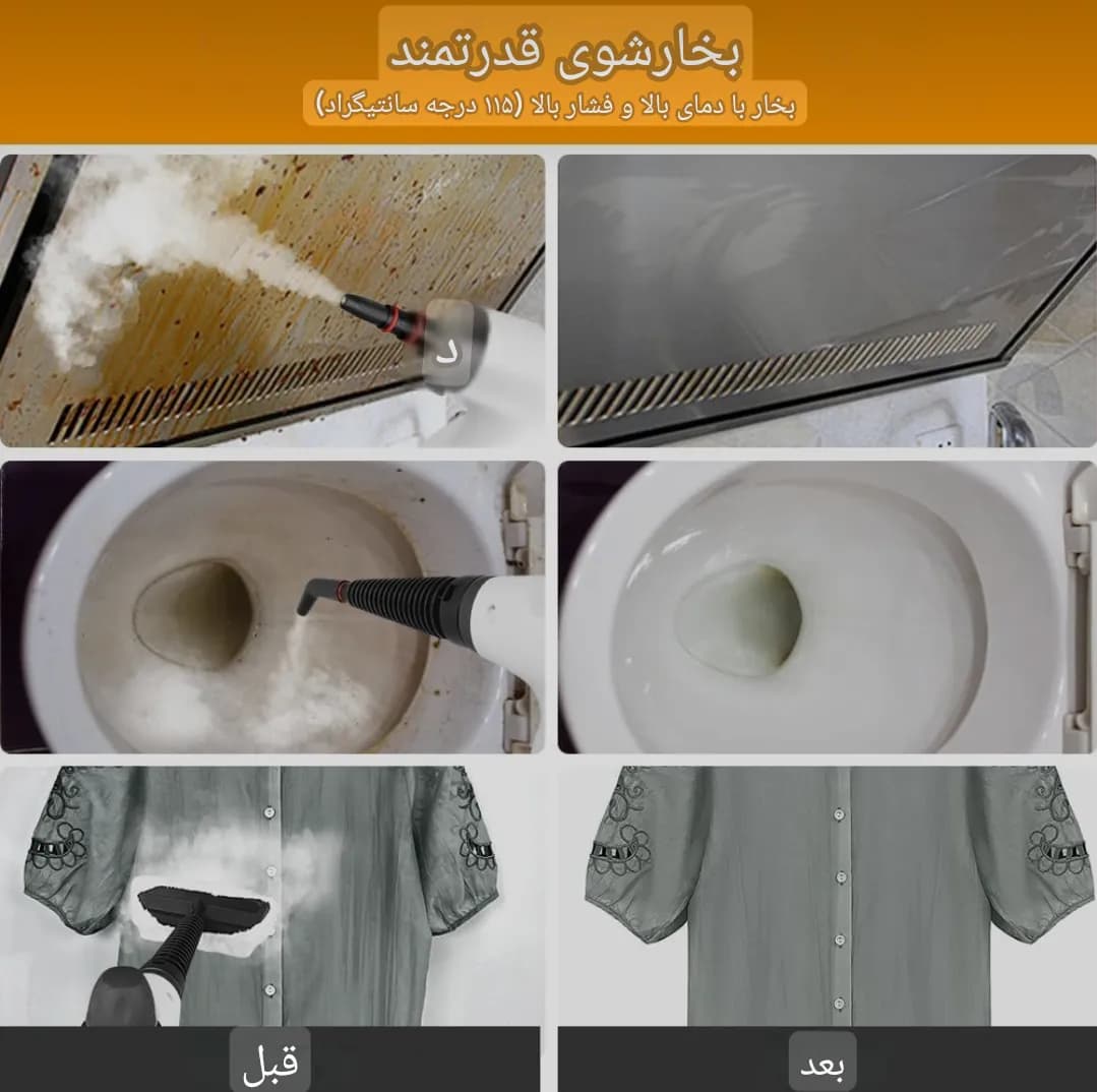 بخارشوی دستی STEAM CLEANER مدل JQ399 با توان 1050 وات اورجینال — تصویر ۴