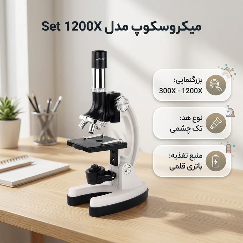میکروسکوپ مدل Set 1200X — تصویر ۲