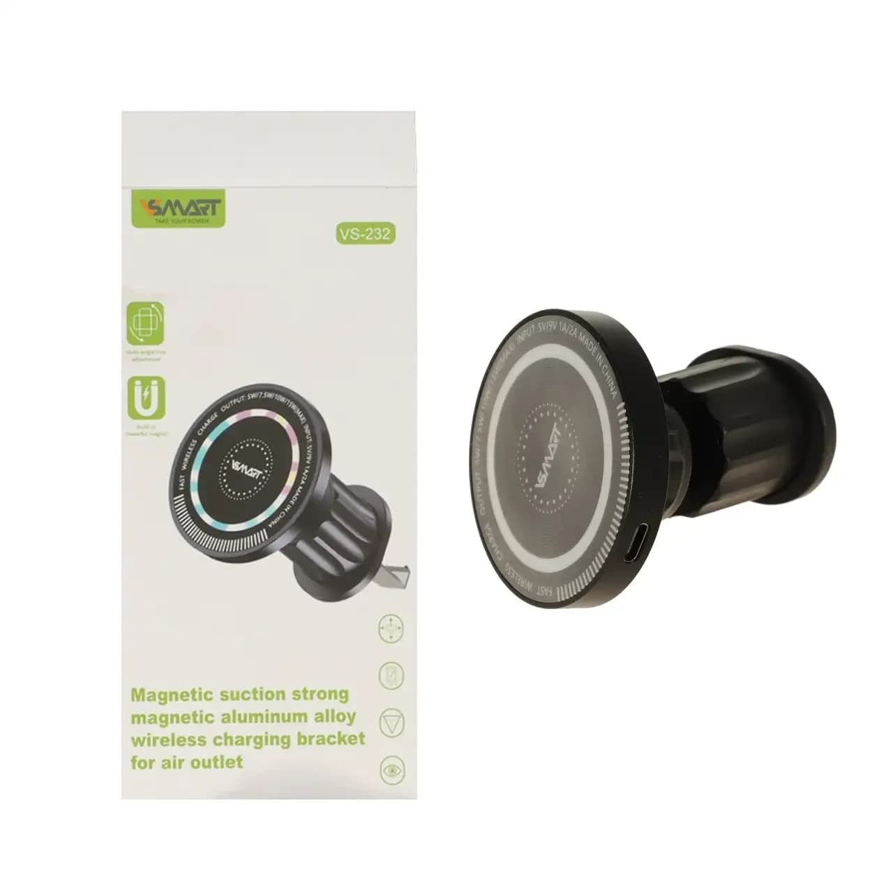 هولدر گوشی موبایل مگنتی دریچه کولری V-Smart مدل VS-232 – مشکی – BSA