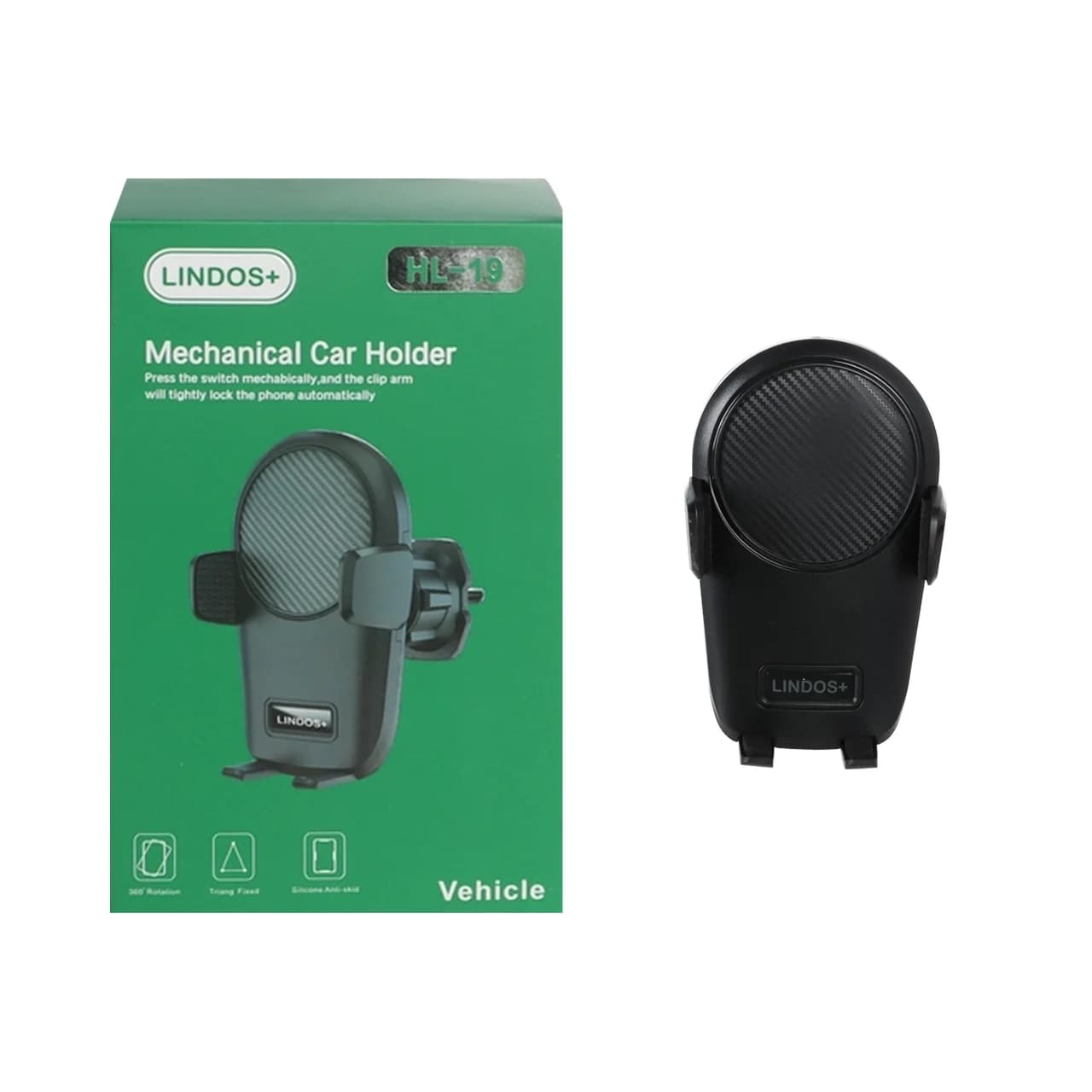 هولدر گوشی موبایل دریچه کولری +Lindos مدل HL-19 – مشکی (گارانتی تعویض یکساله شرکتی)