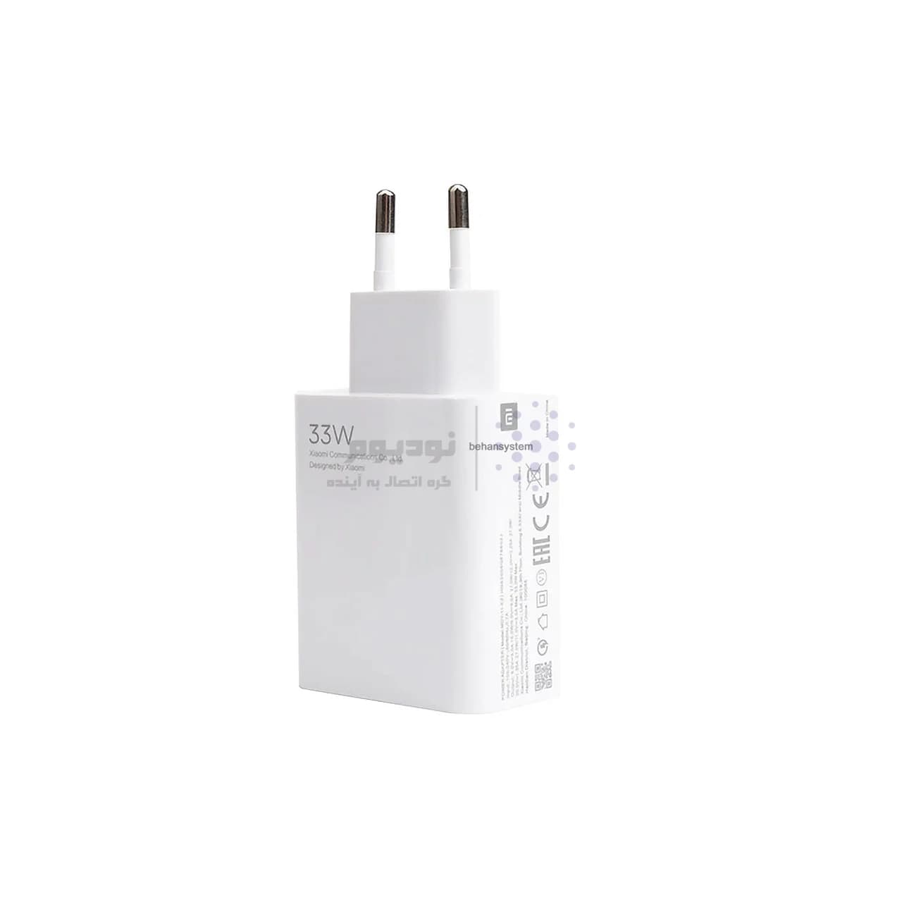 شارژر دیواری فست تک پورت Xiaomi مدل MDY-11-EZ 33W – سفید – بهمراه کابل Type-C – اصل چین – DST (گارانتی شش ماهه) — تصویر ۲
