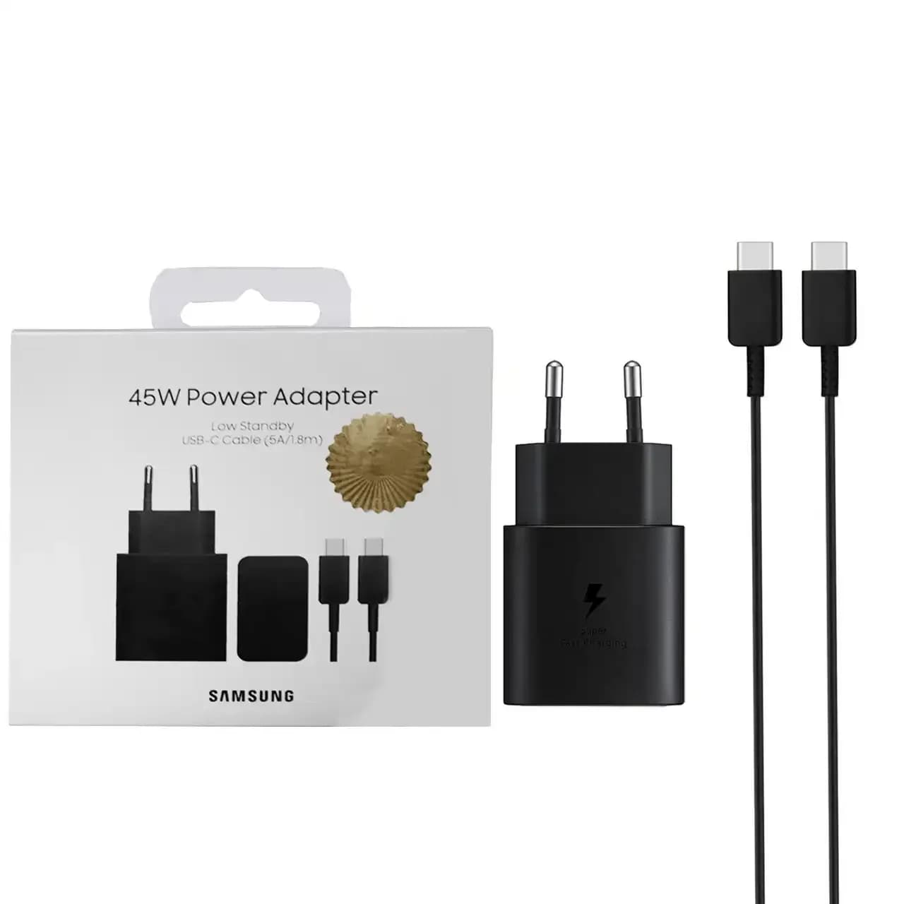 شارژر دیواری سه پین PD و فست Samsung مدل T4511 45W به همراه کابل شارژ DST – Type-C To Type-C (گارانتی شش ماهه شرکتی)