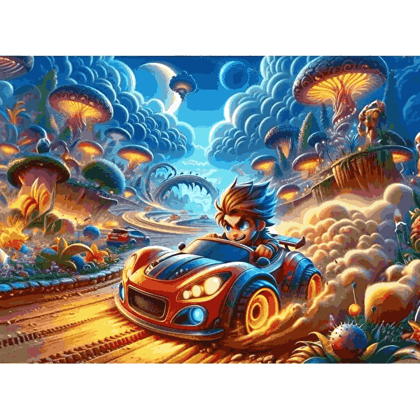 پازل 100 تکه آرت پازل مدل Mischievous Racer کد 35420 — تصویر ۲