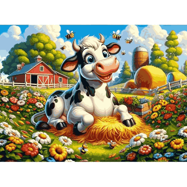 پازل 50 تکه آرت پازل مدل Cute Cow and Friends کد 35321 — تصویر ۲