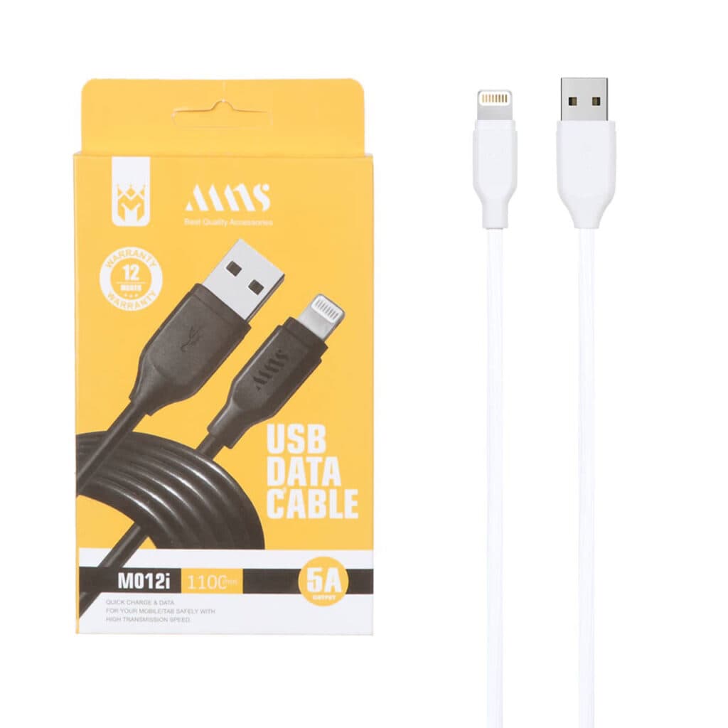 کابل شارژ فست 1.1 متری آیفون MNS مدل M012i – سفید – SMO — تصویر ۴