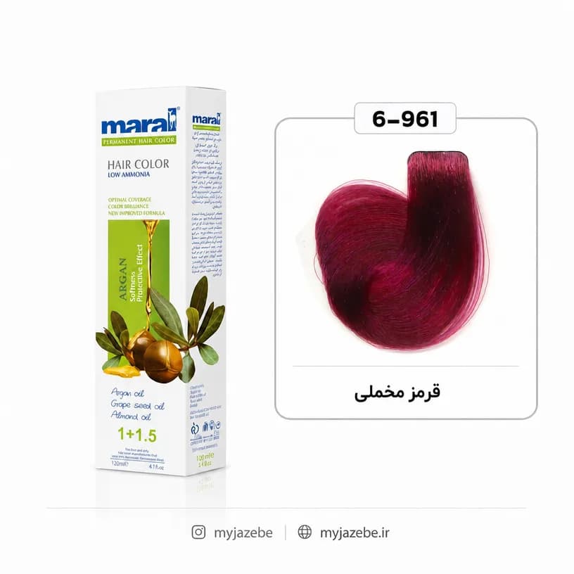 رنگ مو قرمز مخملی مارال شماره Maral 6.961