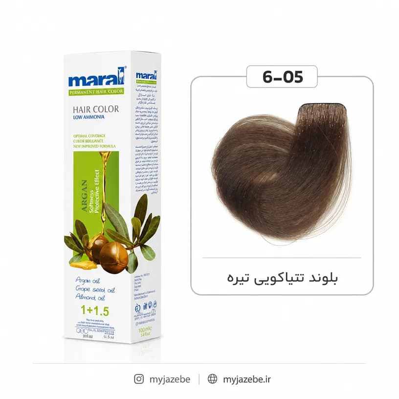 رنگ مو بلوند تنباکویی تیره مارال شماره Maral 6.05