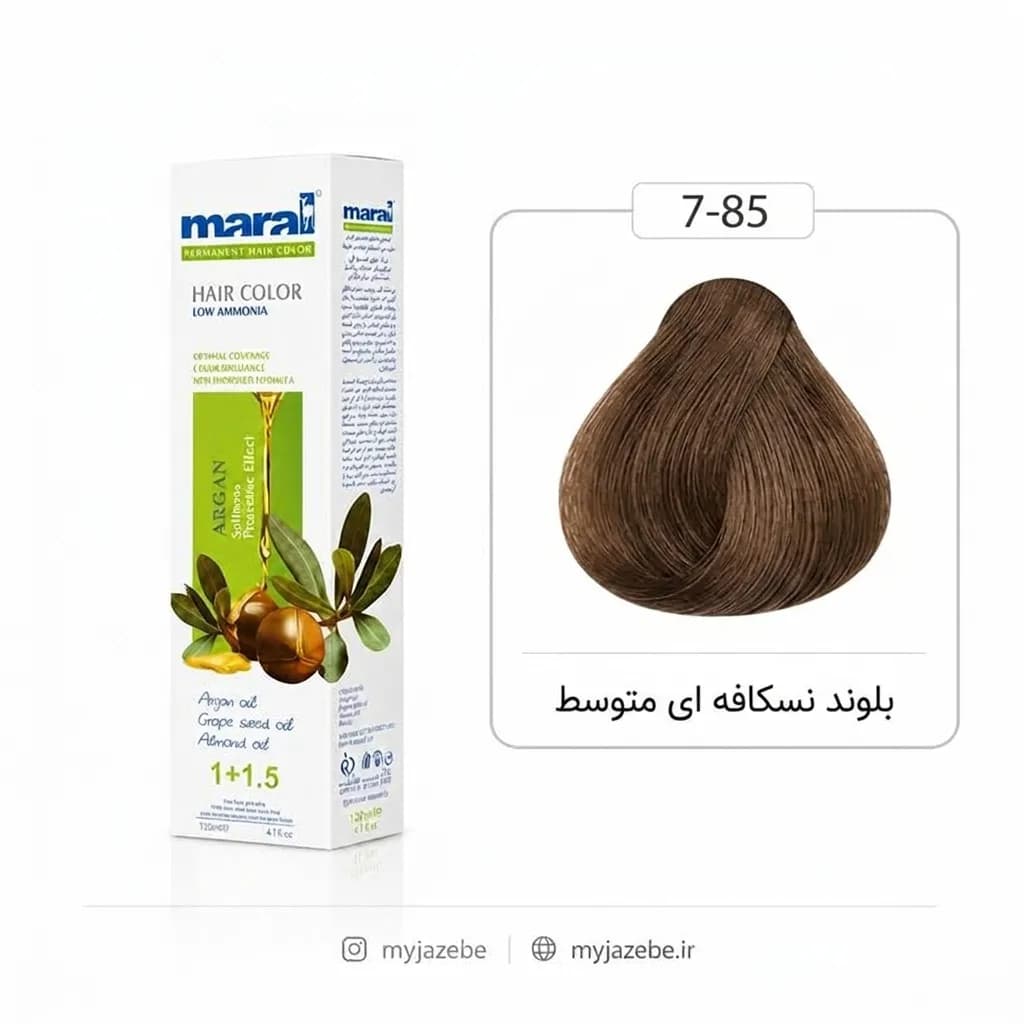 رنگ مو بلوند نسکافه ای متوسط مارال شماره Maral 7.85
