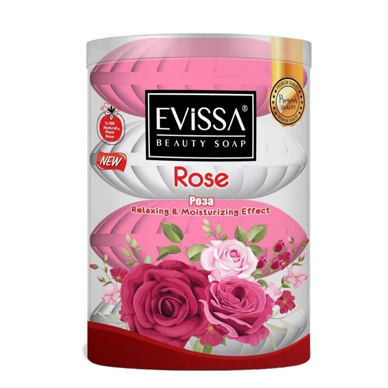 صابون اویسا EVISSA رایحه گل رز ROSE بسته 4 عددی